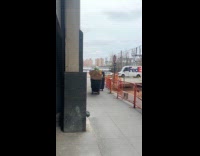 Clown on cart being pulled by man