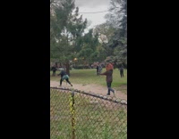 Guy wearing bear mask chases and tackles person pt. 2