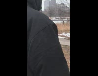 Girl in white dress fox costume snow