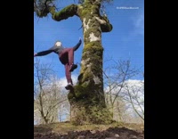 Parkour guy does flips falls fail