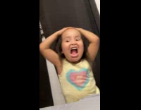 Little girl freaking out about filter 