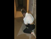 Girl attempts handstand lands on neck scorpion 