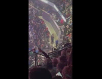 Man and Woman tiktok dance at the concert balcony