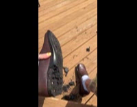 Womans shoes crumbles because of dry rot 