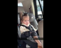 Little girl in back baby seat of car says whataburger