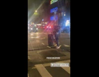 Man dances and plays 70s music in the middle of the street Part 1