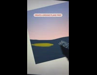 Timelapse of digital illustration of a person in landscape