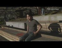 Special effects robot lighter lights cigarette guy 