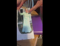 Grandma shows photo of herself then and now 