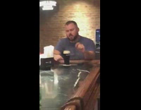 Man sings along with girl singing karaoke