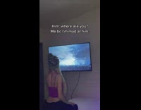 Skit of a girlfriend pretending to be at rave to spite boyfriend