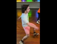 Guy slips in rollerskates trips for long time