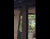 Collab Subway Creatures - Human statue performer ride the subway train