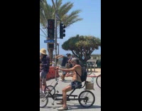 Two people face mask jump shot military vehicle Part 2