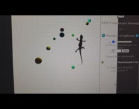 Lizard chases dot in the computer monitor