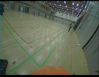 POV fast drone fly around the gym