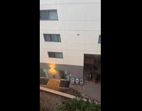 Man shoots bottle from 3rd floor to trash bin 