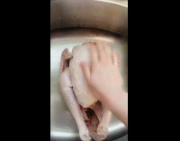 Girl cooks whole chicken eats easter candy 