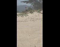 Girl bikini dance exercise video beach sunny