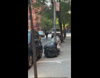 Guy rides bicycle with wood coffee pt. 2 

