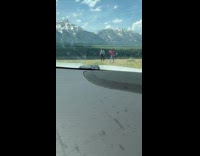 Man jump shot at Grand Teton National Park