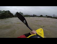 Guy kayak boat fall down at waterfalls part 2
