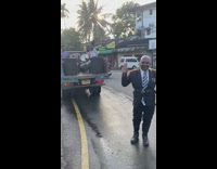 Man Stands and Vibes with Beat from Music