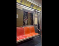 Circuit board on subway wall flings open