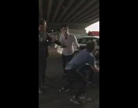 Guy chest bumps friend into Chrysler