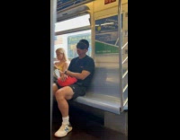 Collab Subway Creatures - Guy wear eye mask sleep in train