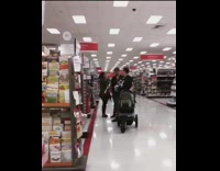 Collab KaleSaladIG - Guy falls on floor dragged Target aisle