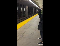 Collab WINY - Man crossing train tracks for woman 