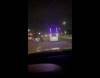 Car drives around with lightsaber on roof