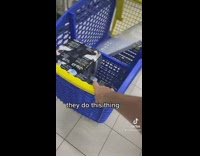 Guy pushes cart parent holds onto front