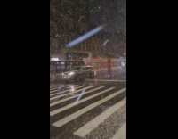 Santa wears cardboard boxes on head