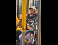 Collab Subway Creatures - Chucky doll hold knife on bike inside train