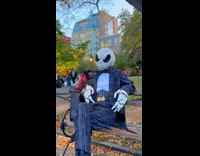 Jack Skellington hangs out at the park