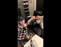 Guy spits shot out fire spreads floor 