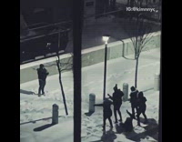 Five people winter jacket tiktok dance snow 