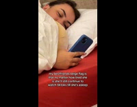 Collab ClipsIG - Sleepy lady still holds up phone on bed