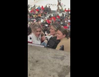 Three women selfie inside the basketball court
