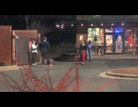 Woman run away from Michael Myers costume