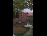 American flag print shirt guy runs firework 