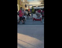 Guy red outfit lay ground cute pose