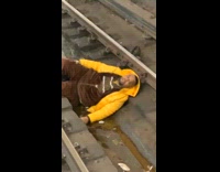 BitchMP - Man orange jacket train tracks pt 1