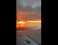 Sunset view looks like a burning plane