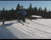 Blue jacket kid skis down mountain fail 
