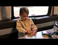 Kid sits on table calls for timeout