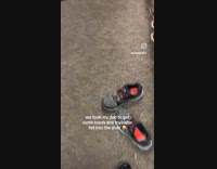 Woman bumps to dad on boots store