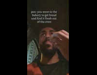 Guy in car gets home eats all of his fresh bread